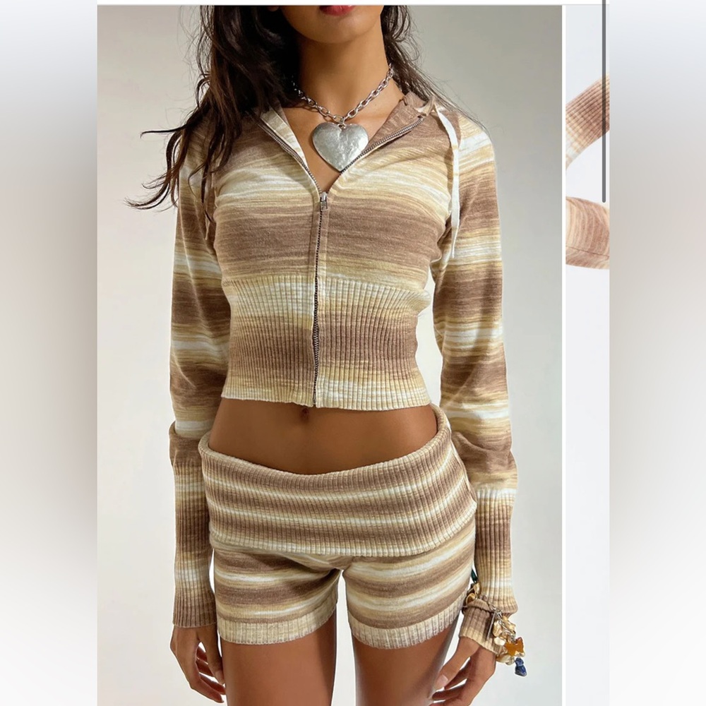 Aimee Lightweight Knit Hoodie and Shorts Matching Set by Frankies Bikinis